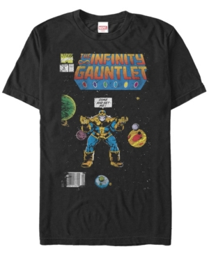Fifth Sun Men's Thanos Comic Cover Short Sleeve Crew T-shirt In Black