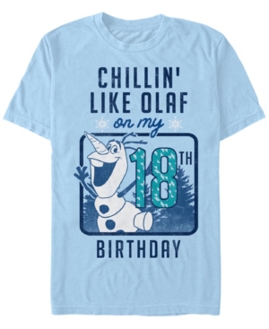 Fifth Sun Men's Olaf Birthday 18 Short Sleeve Crew T-shirt In Light Blue