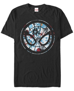 Fifth Sun Men's Spiderman Floral Short Sleeve Crew T-shirt In Black
