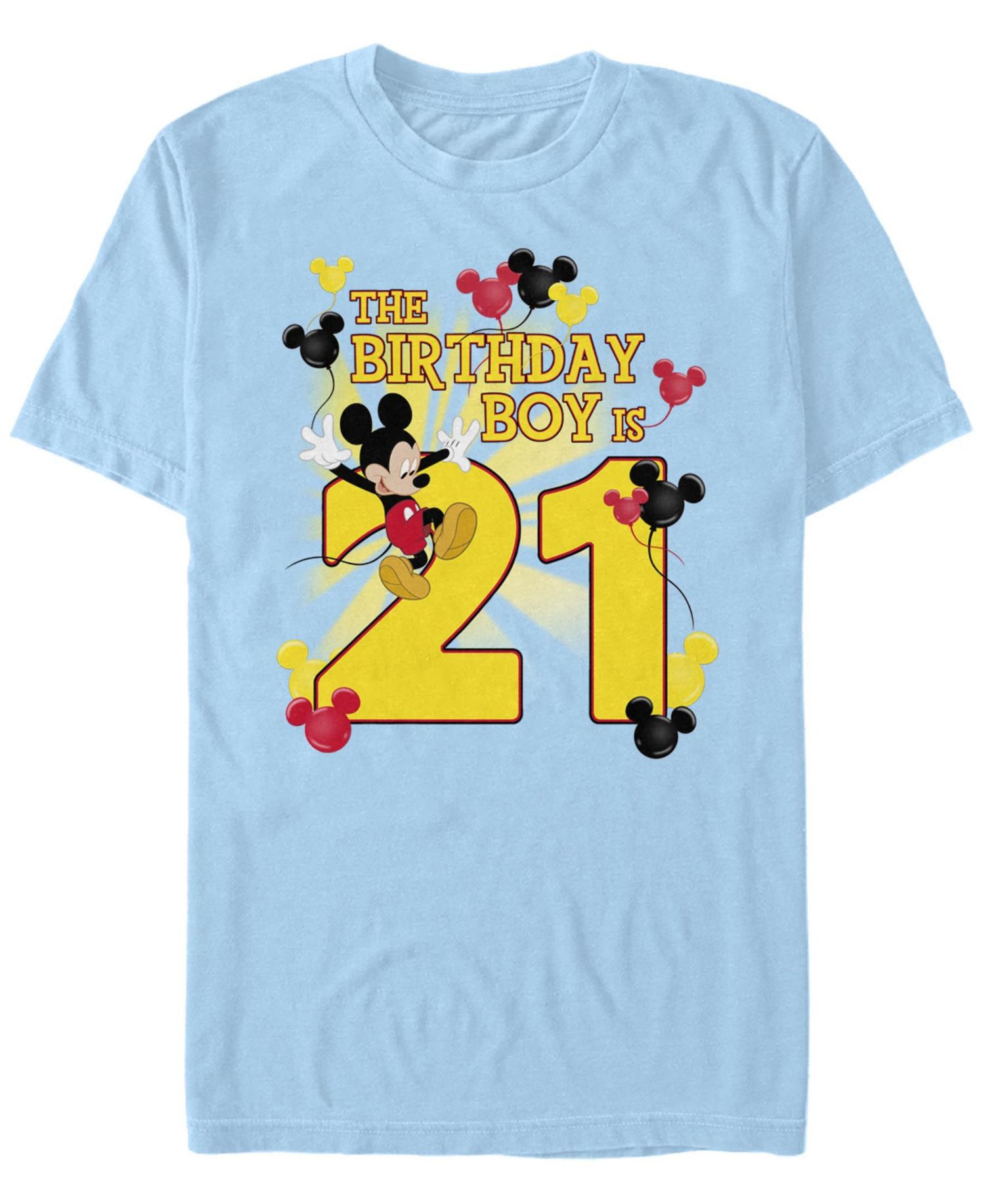 Men's Mickey Birthday 21 Short Sleeve Crew T-shirt