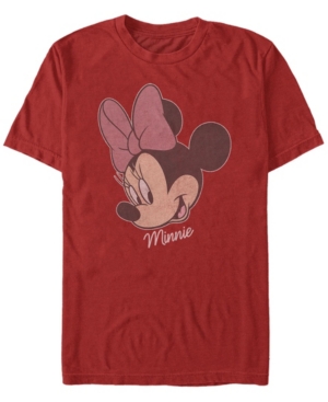 Fifth Sun Men's Minnie Big Face Short Sleeve Crew T-shirt In Red