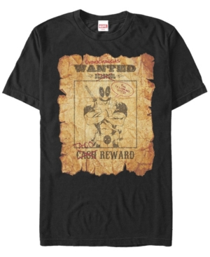 Fifth Sun Men's Deadpool Wanted Short Sleeve Crew T-shirt In Black