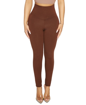 Naked Wardrobe The Nw Snatched To The Side Leggings In Chocolate