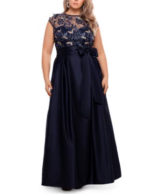 Plus Size Embellished Chiffon Ball Gown