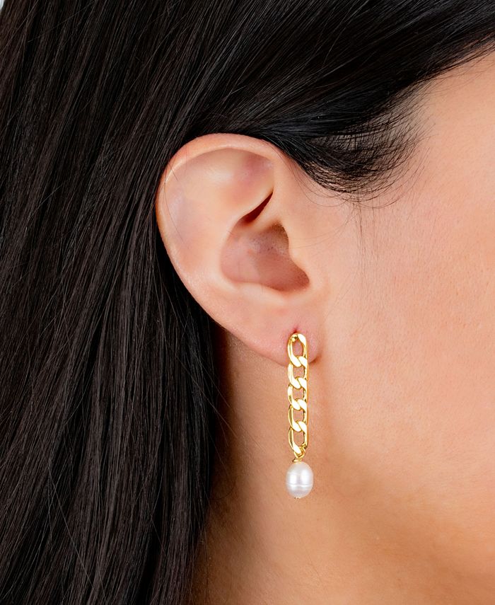 Macy's - Silver Tone or Gold Tone Freshwater Pearl Earring