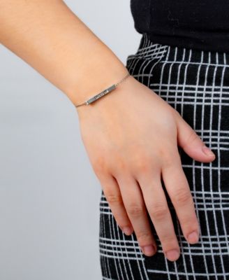 Inspirational Love, Hope, Live, Dream 4 Sided Bar Adjustable Bracelet In Silver Plated