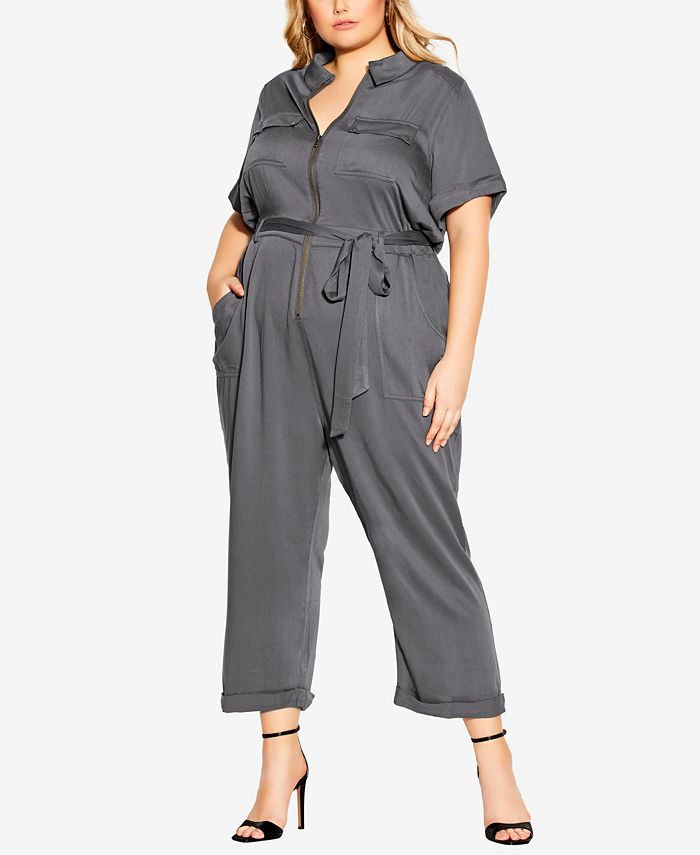 City Chic Plus Size Boiler Suit Jumpsuit - Macy's
