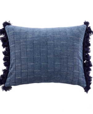 Levtex Bennett Chambray Tasseldecorative Pillow, 14" X 18" In Blue