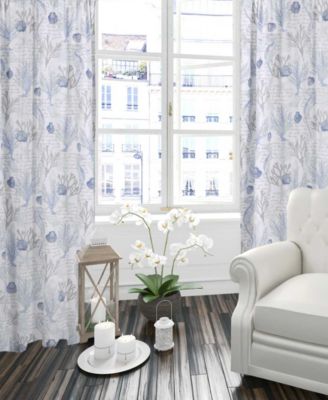 Galapagos Blue Coral Reef Drape Panel, 55" x 84"