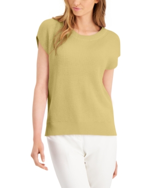 Alfani Cap-sleeve Sweater, Created For Macy's In Natural Raffia