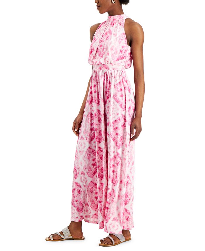 INC International Concepts Printed HalterNeck Maxi Dress, Created for
