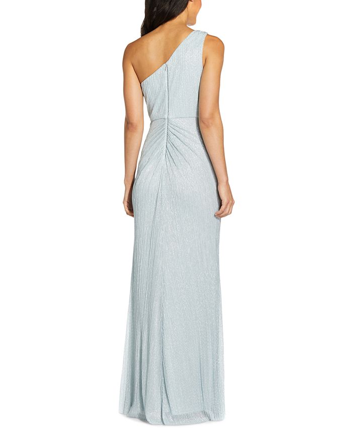 adrianna papell one shoulder embellished gown