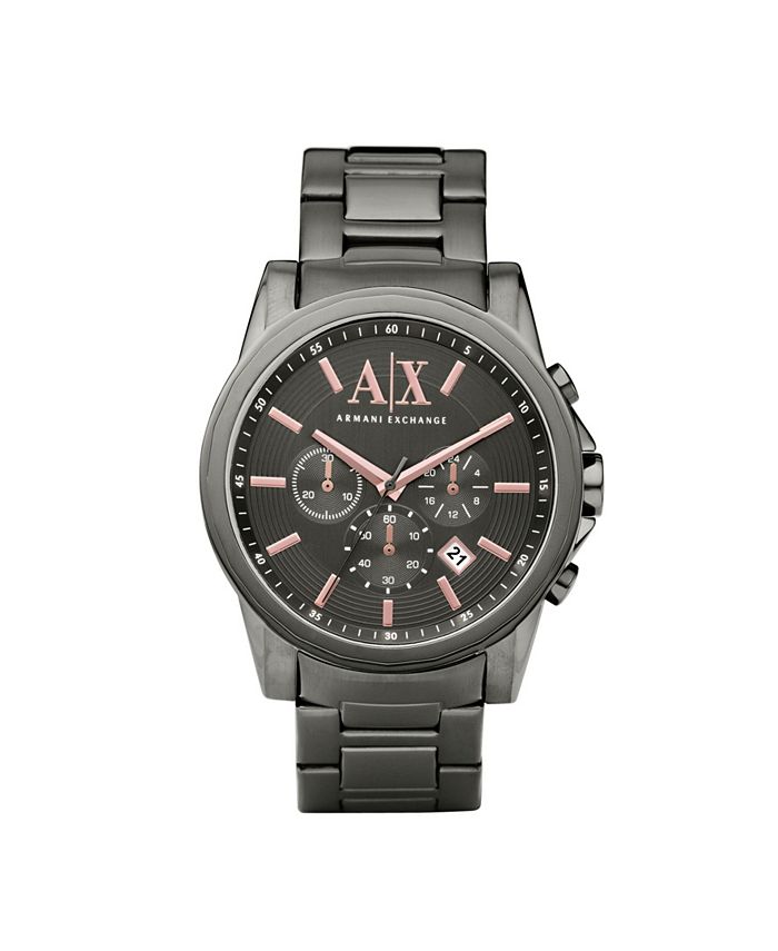 A|X Armani Exchange Men's Chronograph Gunmetal Gray Stainless Steel ...