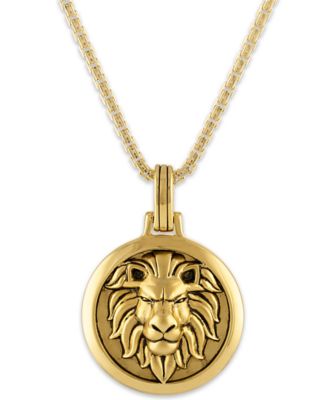 gold plated lion necklace