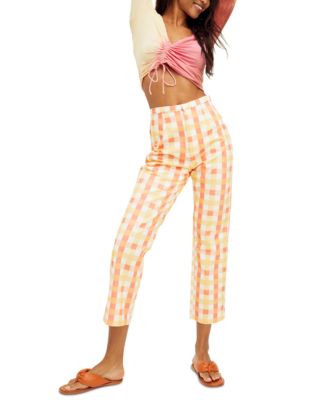 Free People - She's All That Cotton Plaid Pants