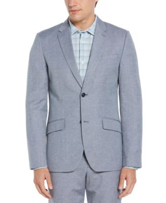 Perry Ellis Herren Leinen-Mix Anzughose - Elegante Flat-Front Hose Mit Bügelfalte