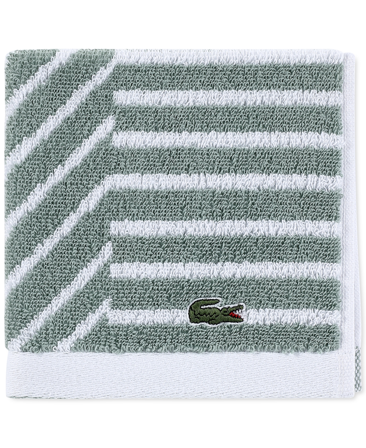 Lacoste Home Guethary Washcloth, 13" X 13" In Aloe