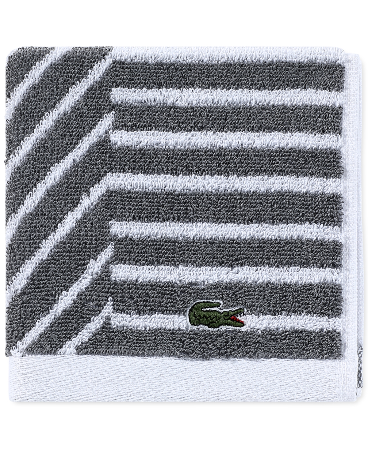 Lacoste Home Guethary Washcloth, 13" X 13" In Meteorite