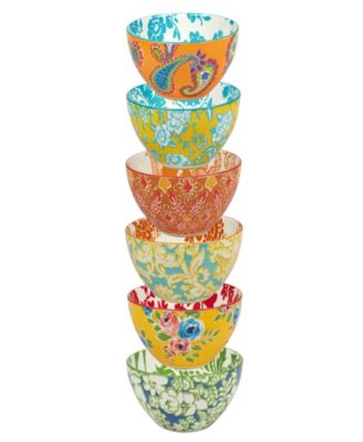 Damask Floral All Purpose Bowls, Set of 6