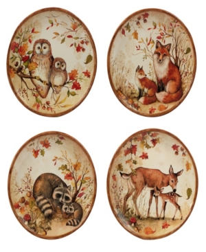 Certified International Pine Forest Set Of 4 Dinner Plate In Multicolor