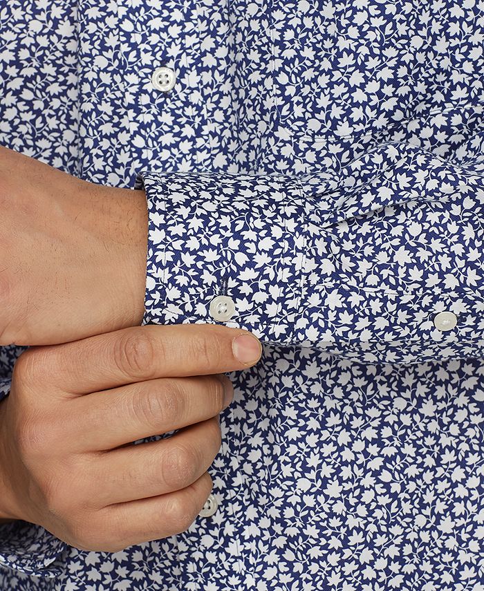 Lauren Ralph Lauren Men's Leaf Print Button-Down Dress Shirt - Macy's