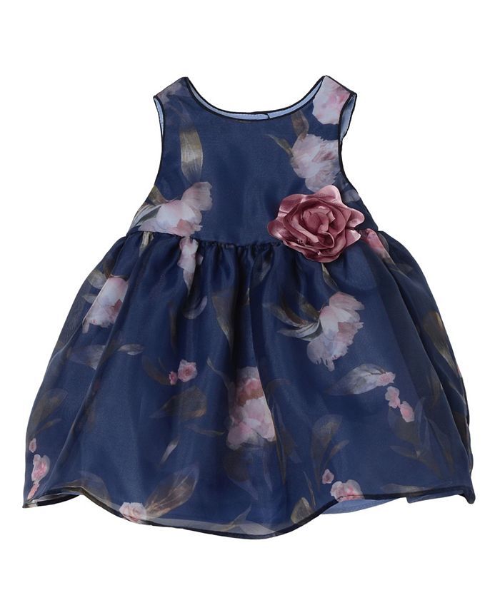 Laura Ashley Toddler Girls Sleeveless Dress Of Printed Organza - Macy's