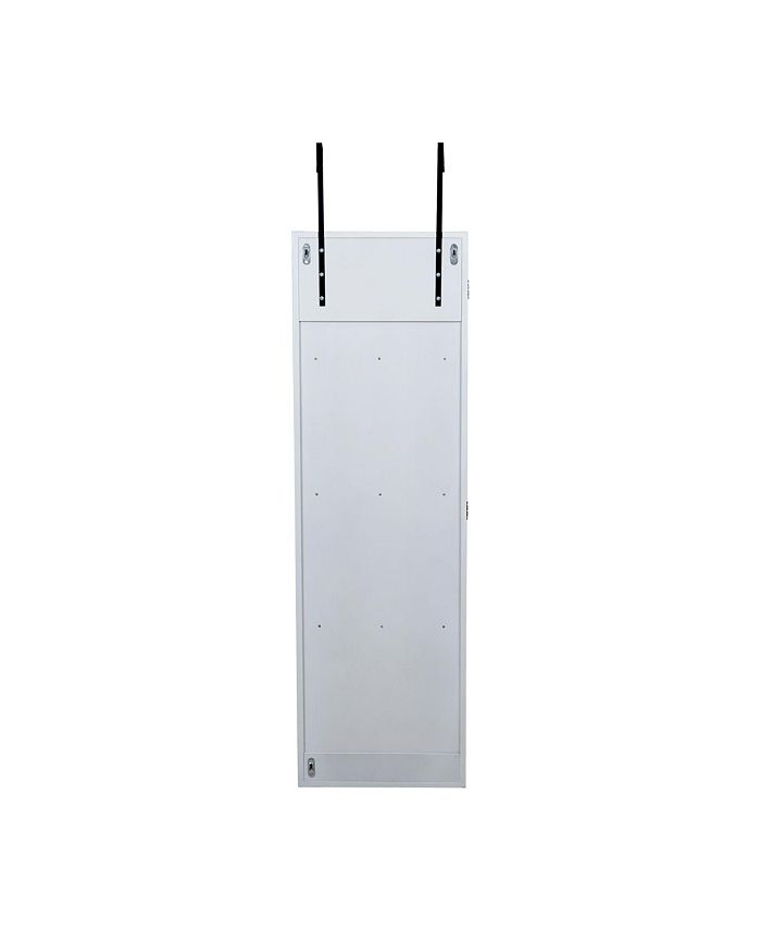 PKO Inc. Wall Mounted White Jewelry Armoire with Mirror Macy's