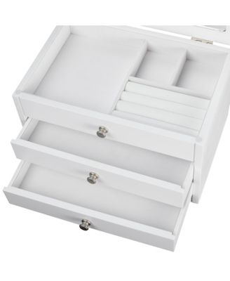 Classic Lift Top White Jewelry Box