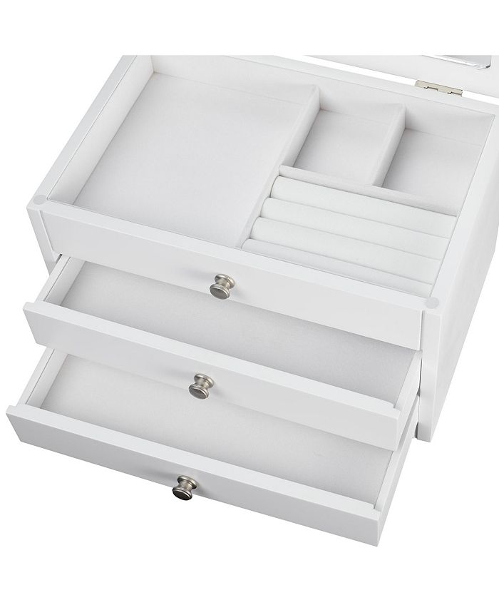 PKO Inc. Classic Lift Top White Jewelry Box Macy's