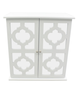 Pko Inc. Modern Mirrored Door Jewelry Box In White