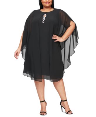 macy's black dresses plus size