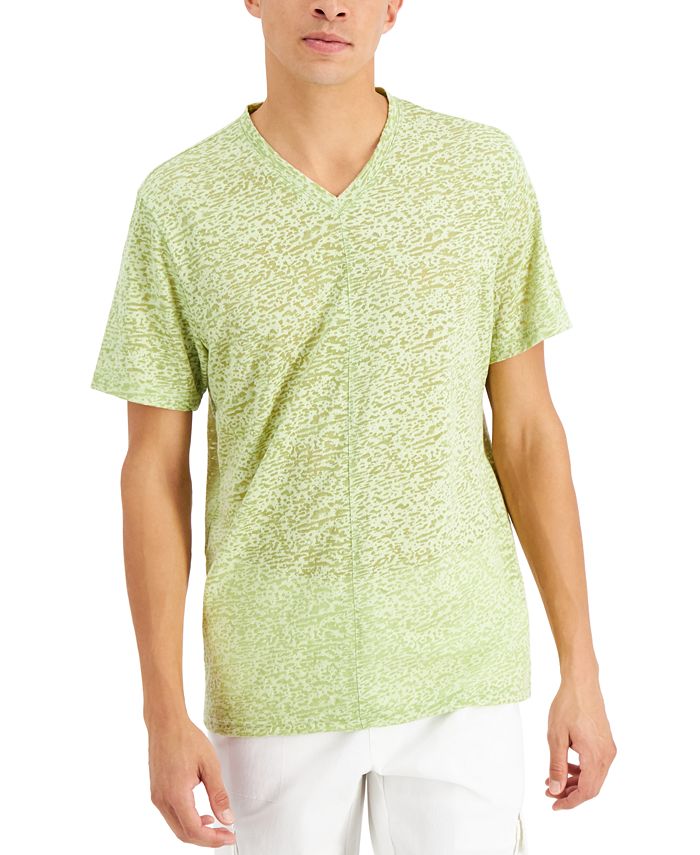 INC International Concepts Men's Pieced Textured Burnout V-Neck T-Shirt ...