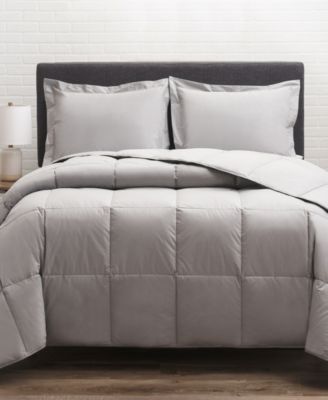 Allied Home 300 Thread Count 100 Cotton Twill White Down Comforters In Gray