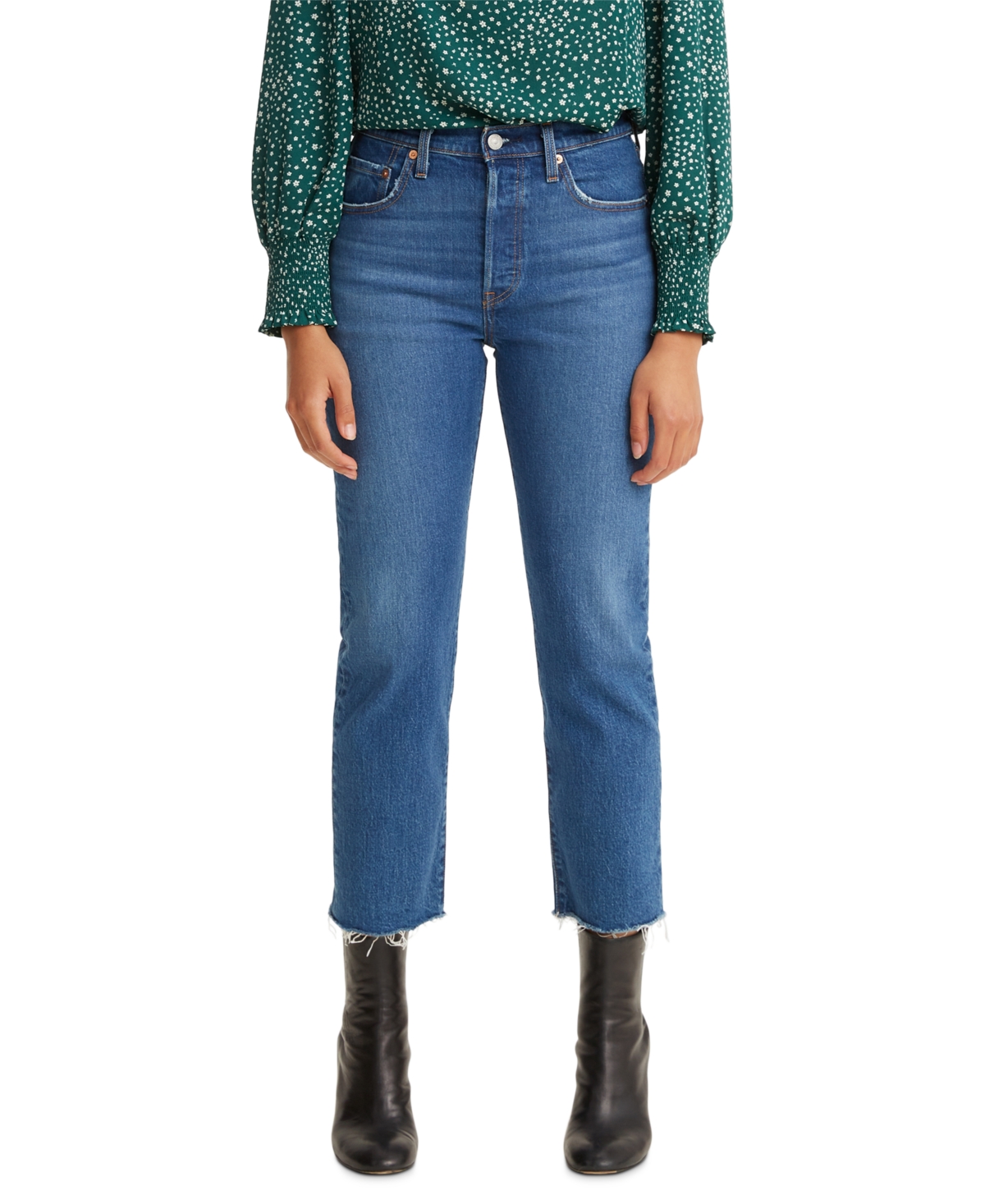 100 の保証 リーバイス レディース デニムパンツ ボトムス 501 Cropped Straight Leg Jeans Charleston In The Fray 現金特価 Www Flixel Org