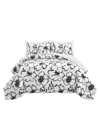 Scandinavian Floral 3 Piece Quilt Set, King