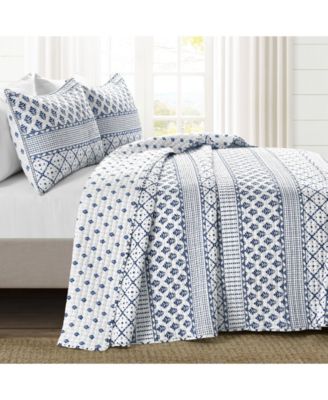 Monique Stripe 3 Piece Quilt Set, Full/Queen