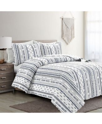 Hygge Stripe 3 Piece Quilt Set, Full/Queen