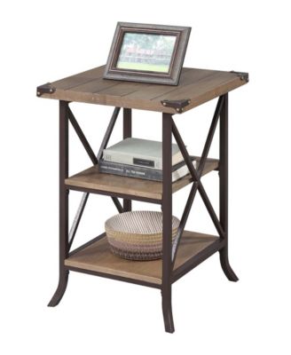 Brookline End Table, Charcoal Gray & Slate Gray Frame 17.75 x 26 x 17.75 in.