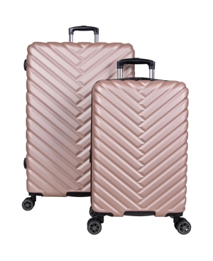 Shop Kenneth Cole Reaction Madison Square 2-pc. Chevron Expandable Luggage Set In Rose Gold