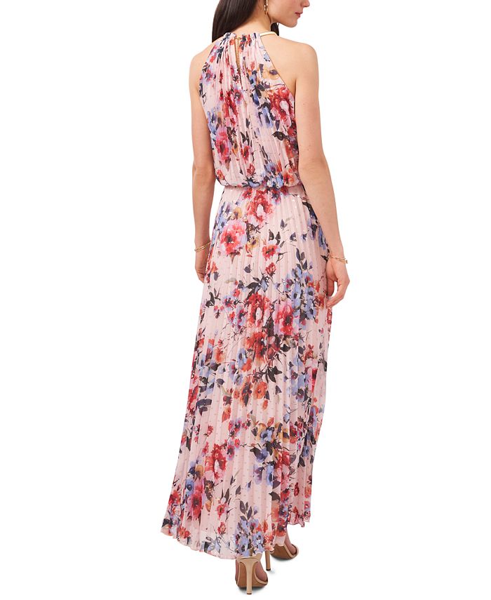 MSK Floral Print Pleated Dress & Reviews - Dresses - Women - Macy's