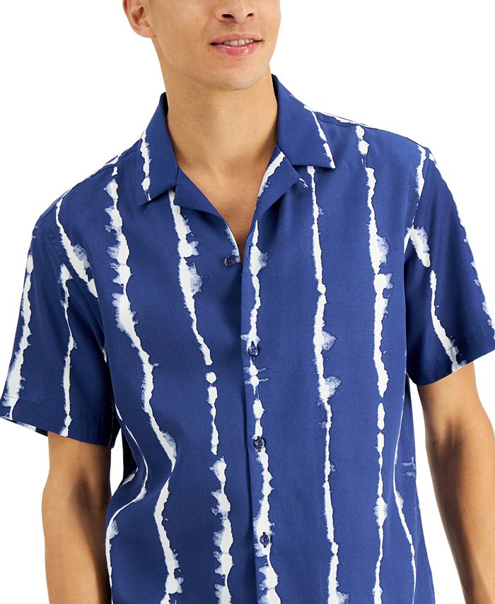 INC International Concepts Men's TieDye Striped Shirt, Created for Macy's Macy's