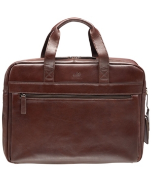 Mancini Beverly Hills Collection Men's Single Compartment Briefcase With Rfid Secure Pocket For 15.6" Laptop In Brown