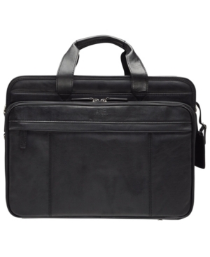 MANCINI BEVERLY HILLS COLLECTION MEN'S DOUBLE COMPARTMENT BRIEFCASE WITH RFID SECURE POCKET FOR 17.3" LAPTOP