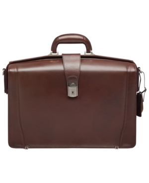 Mancini Beverly Hills Collection Men's Litigator Briefcase With Rfid Secure Pocket For 17.3" Laptop In Brown