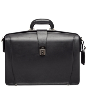 Mancini Beverly Hills Collection Men's Litigator Briefcase With Rfid Secure Pocket For 17.3" Laptop In Black