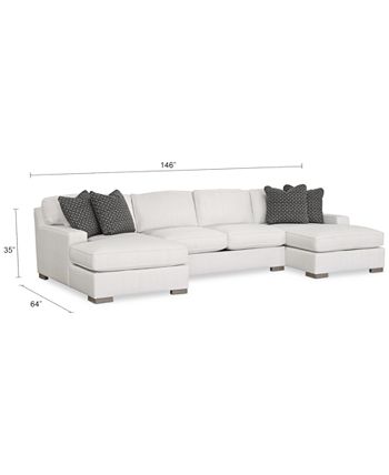 Pc Fabric Double Chaise Sofa