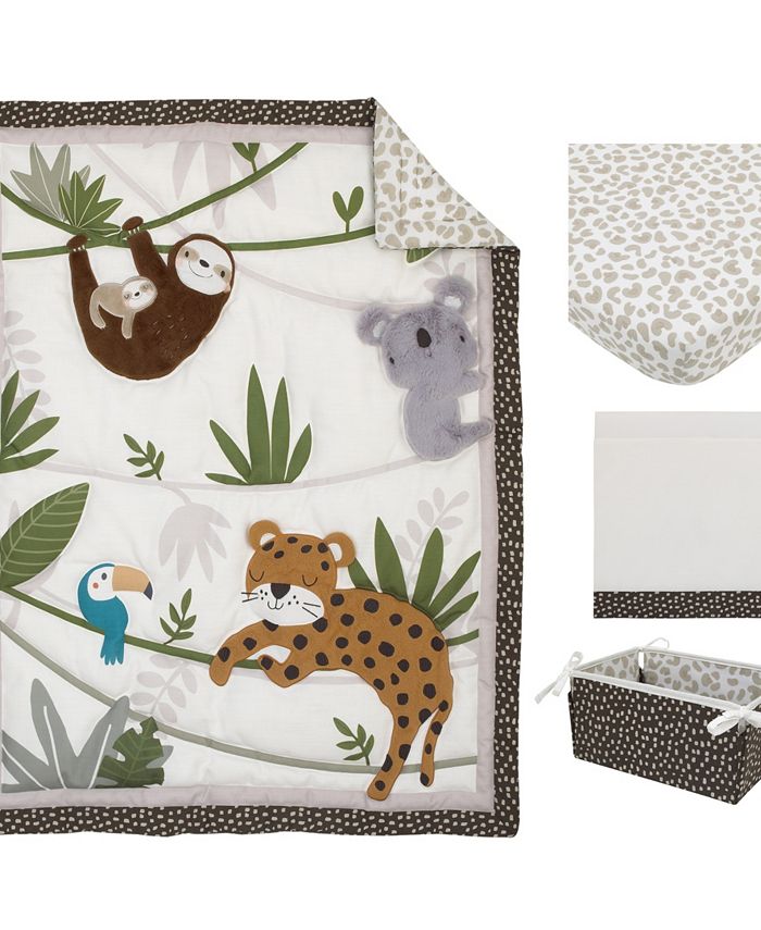 NoJo Jungle Babies 9 Piece Nursery Crib Bedding Set main image 1