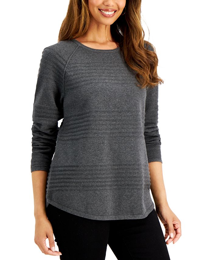 Karen scott curved outlet hem sweater