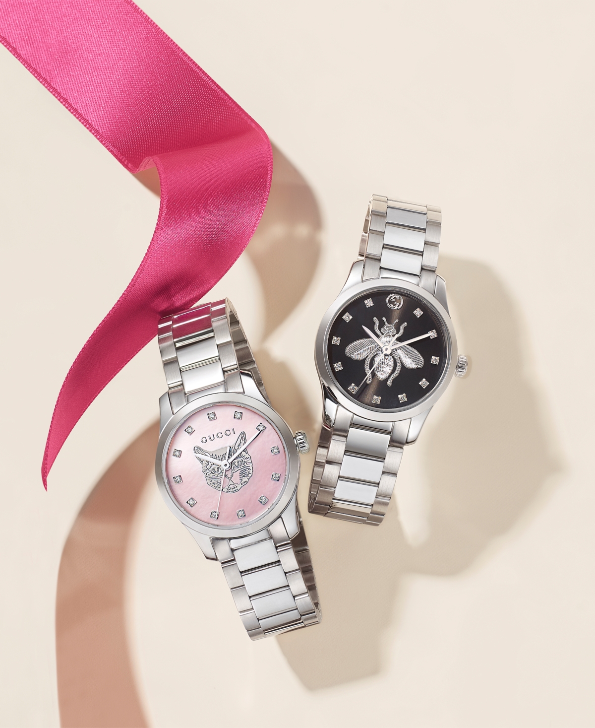 Shop Gucci Women's Swiss G-timeless Iconic Diamond (1/20 Ct. T.w.) Stainless Steel Bracelet Watch 27mm In Black