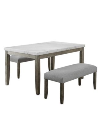 Furniture Emily Marble Dining 3-Pc Set ( Table & 2 Benches) & Reviews - Furniture - Macy's